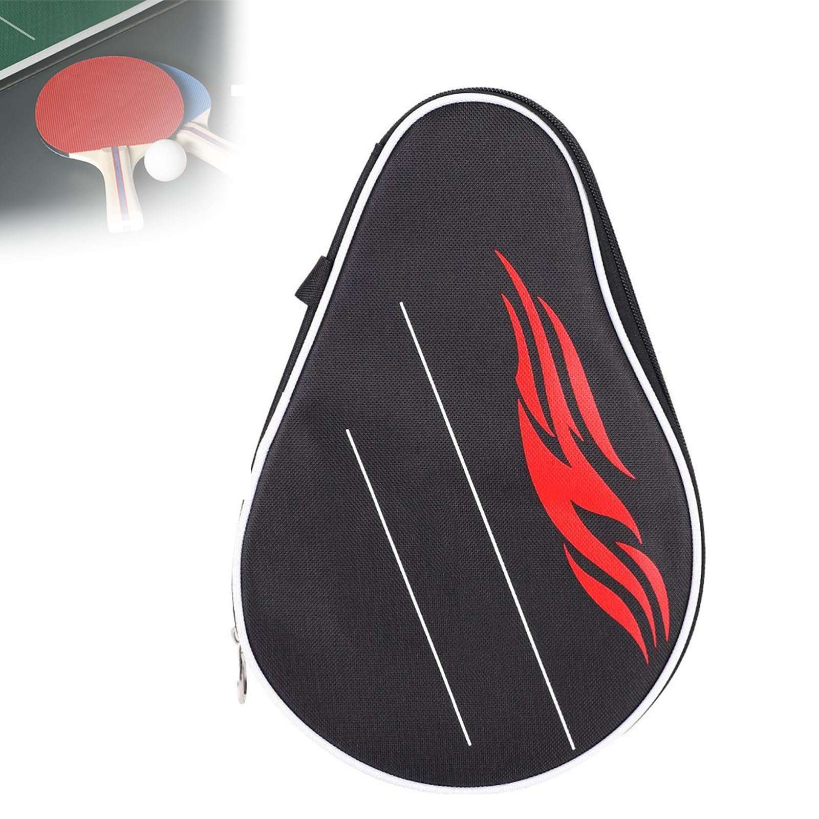 BigKing Table Tennis Racket Case,Table Tennis Racket Case Pings Pong Paddle Bat Bag With Balls Pouch, Black
