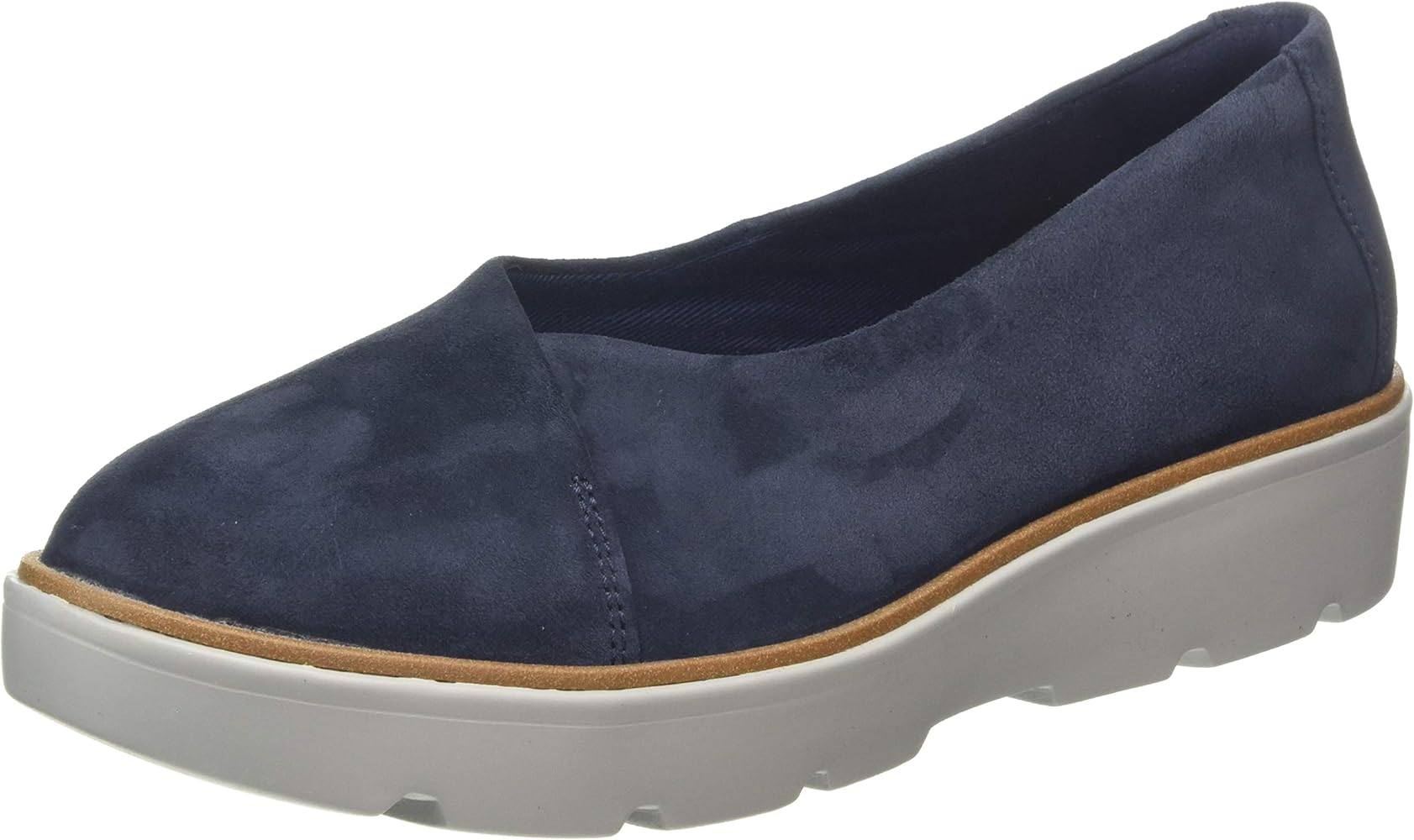 clarks navy blue loafers