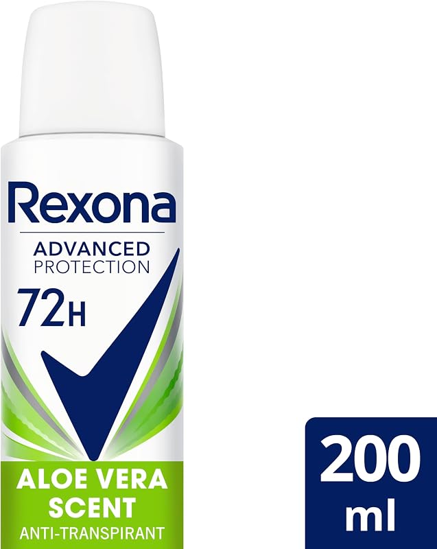 Rexona advanced protection antitranspirante desodorante aerossol feminino aloe vera 72h 200 ml 200 ml, embalagem de 6 unidades