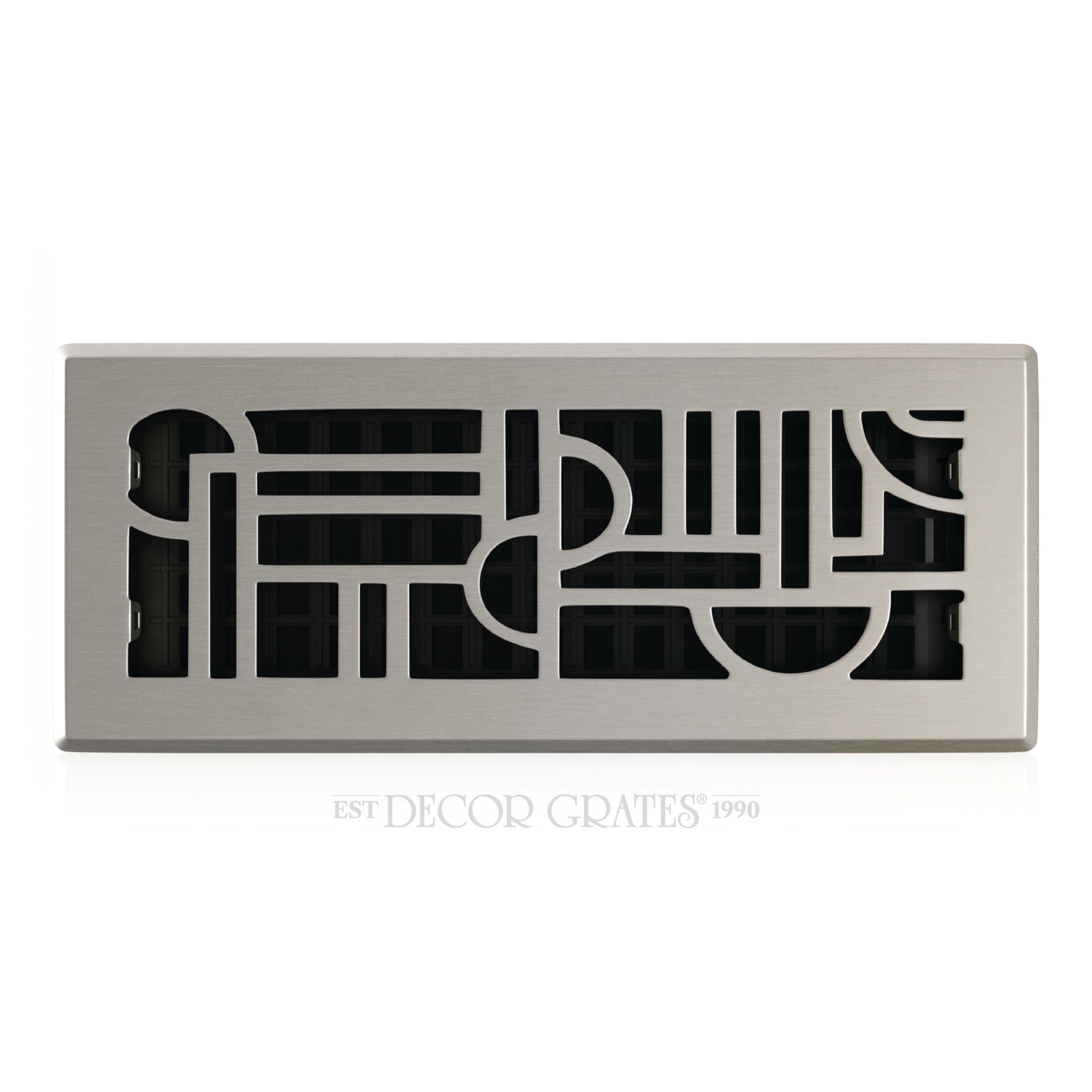 Decor Grates ADH412-NKL Art DECO Floor Register, Brushed Nickel, 4-Inch By 12-Inch — image 1