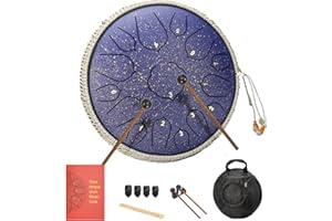 BURNING&LIN Steel Tongue Drum Tongue Drum 15 Notes 14 Inches Handpan Drum Percussion for Meditation Yoga Musical Education for Adult& Kids(Lotus Purple)