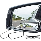 Ampper Rectangle Blind Spot Mirror, 360 Degree HD Glass and ABS Housing Convex Wide Angle Rearview Mirror for Universal Car F