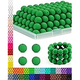 150PCS FIVEIZERO Silicone Beads 15mm for Keychain Making, Bulk Rubber Beads for DIY Crafts, Pens, Bracelets, and Necklaces.(Christmas Green)