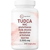 TUDCA 2,000mg Bile Salts Supplement, 240 Capsules | Powerful 7-in-1 Formula with NAC, Milk Thistle, Glutathione, Dandelion, Artichoke, & Taurine | Extra Strength Tauroursodeoxycholic Acid | Non-GMO