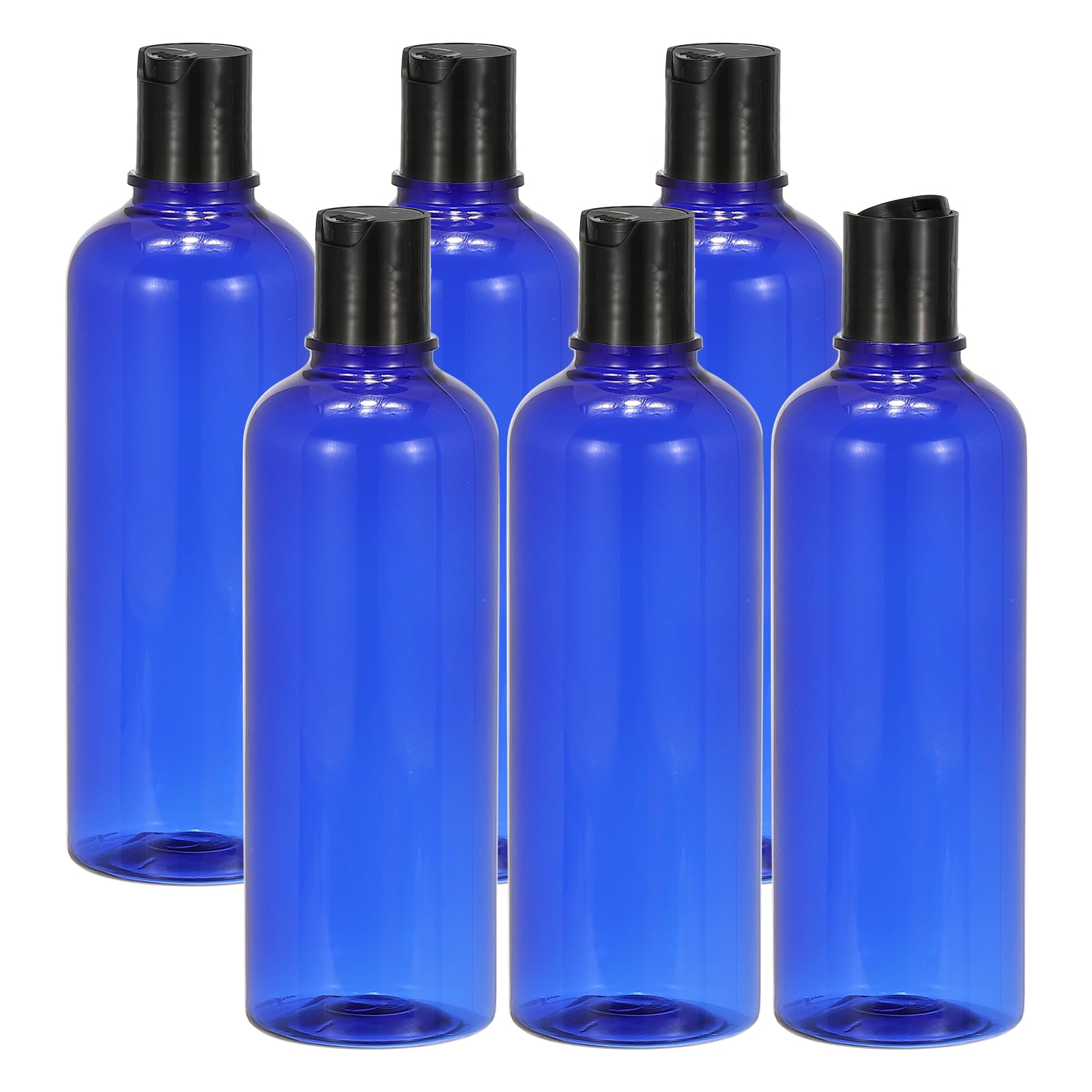 PATIKIL Travel Bottles with Disc Cap, 6 Pcs 3.4 Oz(100ml) Leak Proof Refillable Empty Dispenser Container Squeeze Bottle for Shampoo Toiletries Lotion Cream, Blue