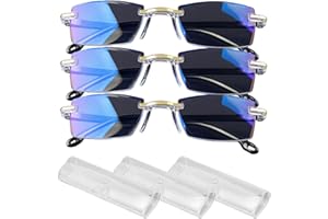Anti Blue Light Presbyopia Glasses, 3 Pairs Anti Blue Light Presbyopia Glasses Clear Automatic Zoom Reading with Box Lightwei