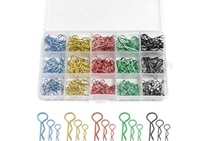 XSYGO 260pcs Universal RC Body Clips Stainless Steel Body Shell Clip R Pins 3 Sizes for All 1/6 1/8 1/10 1/12 1/14 1/18 1/24 Scale HPI Tamiya HSP Exceed RC Car Parts Truck Buggy Shell Replacement