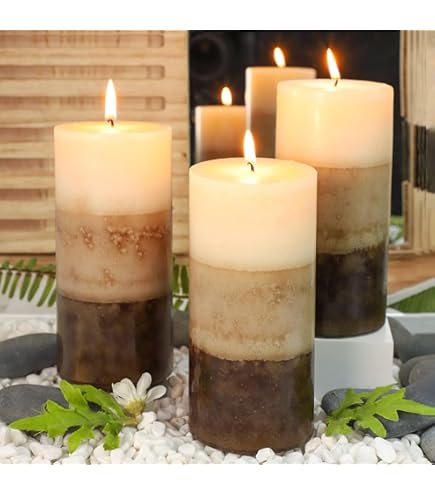 Amazon.com: MOZEAL Hand-poured Unscented Candle,Dripless Pillar