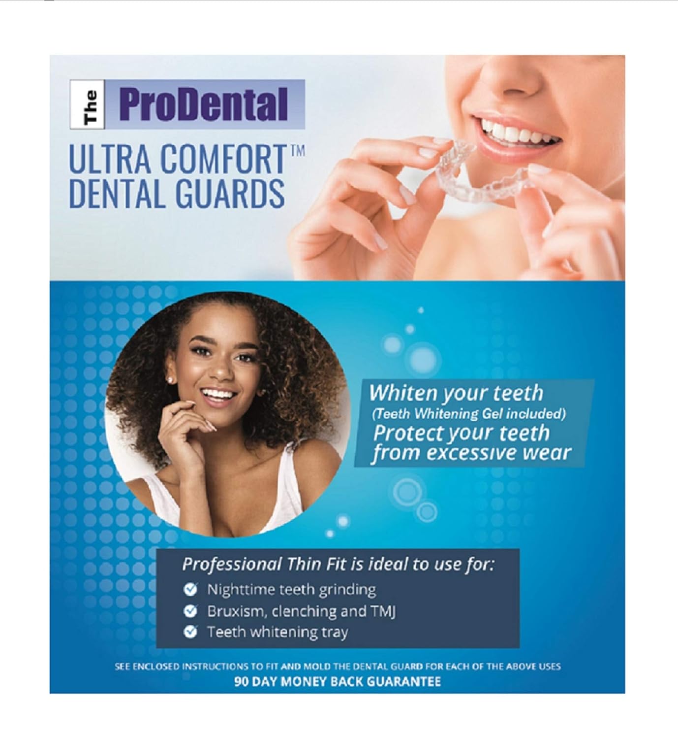 ProDental Thin and Trim Mouth Guard for Grinding Teeth – 3 Pack, Made in USA | Night Guard Stops Bruxism - Teeth Clenching | Use as Customizable Teeth Whitening Dental Guard : Beauty