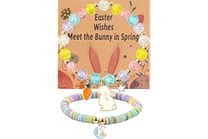 ZZLTAWS Easter Braclets Basket Bunny Gifts, First Communion Baptism Confirmation Christian Easter Gifts for Gir Daughter Granddaughter