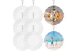 LAIHIULAAN 8 Pcs Sublimation Wind Spinner Blanks 8 Inch Bulk Aluminum Metal Sublimation Blanks Product Heat Press Transfer Outdoor Garden Decoration Sublimation Blank Wind Spinners for DIY Gift