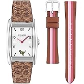 Coach Reese Women's Watch - 2H Quartz Tank Watch with Genuine Leather Strap - Water Resistant 3 ATM/30 Meters - Premium Fashion Timepiece for Everyday Style - 24mm