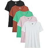 Andrew Scott Women's Color T Shirts |100% Superfine Combed Cotton |Short Sleeve Tops| Multi Packs