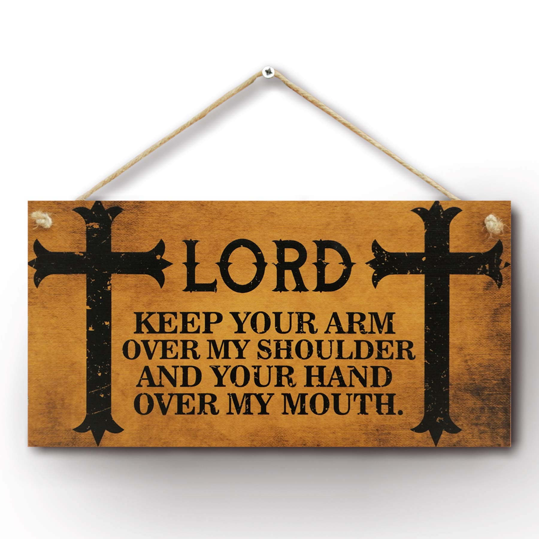 CARISPIBET Lord keep your arm over my shoulder | religious Wall Decor signs kitchen signs home & kitchen home decoration 6" x 12"