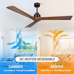 KAPOEFAN 52" Ceiling Fan no Light with