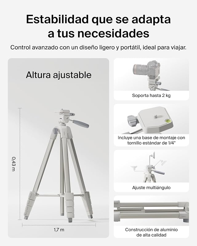 Stage Creator Kit de Creación de Contenido con Trípode, Soporte Magnético para Móvil y Dos Micrófonos Inalámbricos, Kit de Vlogging, Paquete de Grabación de Vídeo, TikTok, Youtube e Instagram