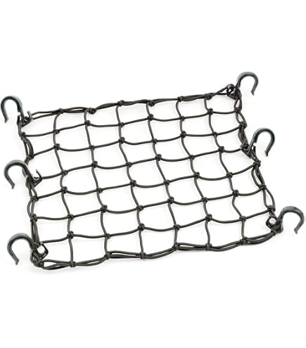 2 Pack Elastic Bungee Cargo Nets - 15.7x15.7 Inch Stretches To 30x30, 6 Metal Hooks, Secure Motorcycle, Bike, ATV, Kayak Gear