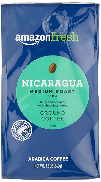 AMAZON FRESH, NICARAGUA GROUND COFFEE, MEDIUM ROAST, 12 OZ