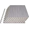 ProsourceFit Wood Grain Puzzle Mat 1/2-in, 6 EVA Foam Interlocking Floor Tiles (24SQ FT) for Secure Indoor Room Workout Flooring and Playmat, Slate Grey