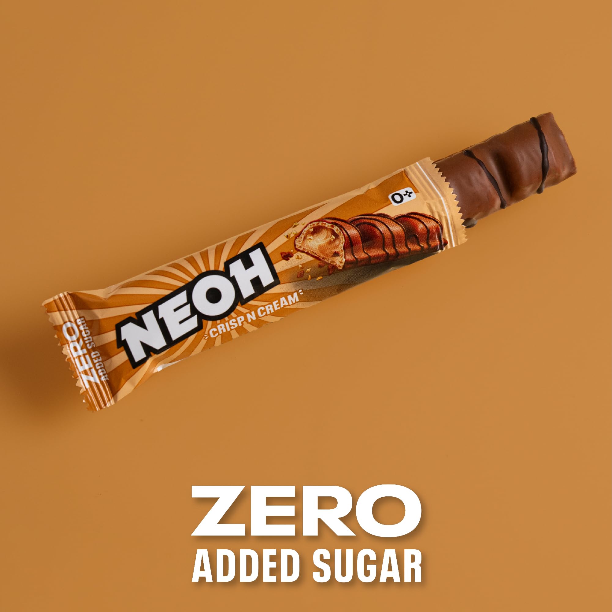 NEOH Zero Added Sugar Crisp and Cream, Milch-Haselnuss-Creme mit Kakaoüberzug, Vegetarisch & Low Carb, 3g Nettokohlenhydrate pro Portion, Die gesunde Alternative, 20x22g Crisp n Cream 5