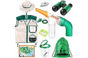 GINMIC Kids Explorer Kit & Bug Catcher Kit for Kids, Explorer Kit with Bug Catcher Vacuum, Kids Safari Vest & Hat, Kids Camping Toys with Binoculars, Outside Outdoor Toys for Kids Ages 3-8