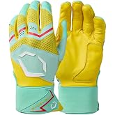 EvoShield Youth Limited Edition Carbyne Batting Gloves w/Strap Yellow/Red Medium