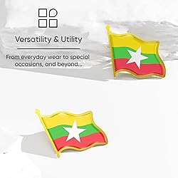 Myanmar Flag Lapel Pin - Enamel Metal National