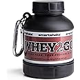 Smartshake Whey2Go Black Protein Powder Storage Container 50g – BPA Free Shaker Bottle Funnel for Whey Protein Powder + Protein Shakes 110ml, DC Comics Batman Gifts for Men (Black)