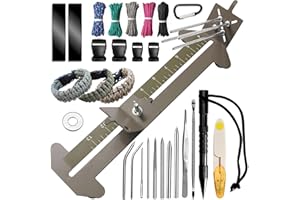 Adoture Direct Paracord Bracelets Jig Kit Professional Paracord Jig and Tools DIY Knot Kit with Paracord Needle Set ​and Random Colors Paracords