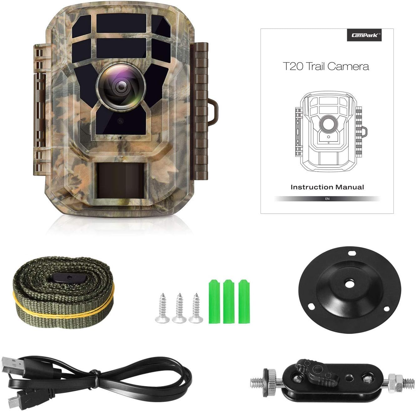 Campark Mini Trail Camera 16MP 1080P HD Game Camera Waterproof Wildlife Scouting Hunting Cam with 120° Wide Angle Lens and Night Vision 2.0” LCD IR LEDs: Camera & Photo