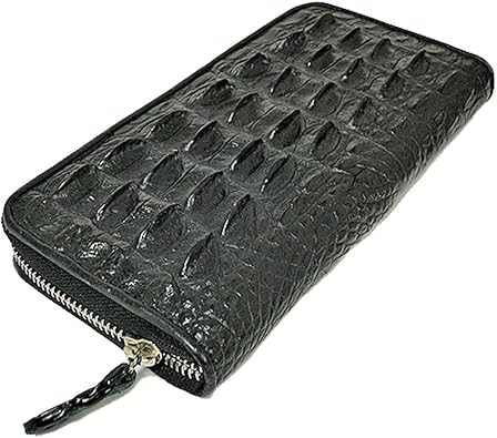 Amazon ハンドメイド クロコダイルの長財布 ワニ革財布 黒 ラウンドジッパー 鰐革 革製品 アジアン雑貨 並行輸入品 ノーブランド品 並行輸入品 財布
