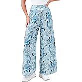 HEPOE Palazzo Pants for Women, Wide Leg High Waist Flowy Dressy Casual Boho Trousers with Pockets