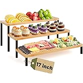 3 Tier Serving Tray Set,17" Serving Tray Stand & Platter Tower Plate for Party Supplies,Reusable Trays for Food Fruit Cookie Afternoon Tea Hosting, Appetizer,Dessert Table Display Set