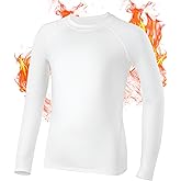 Roadbox Boys Compression Thermal Shirt - 1-2 Pack Youth Long Sleeve Fleece Base Layer Undershirts Football Baseball