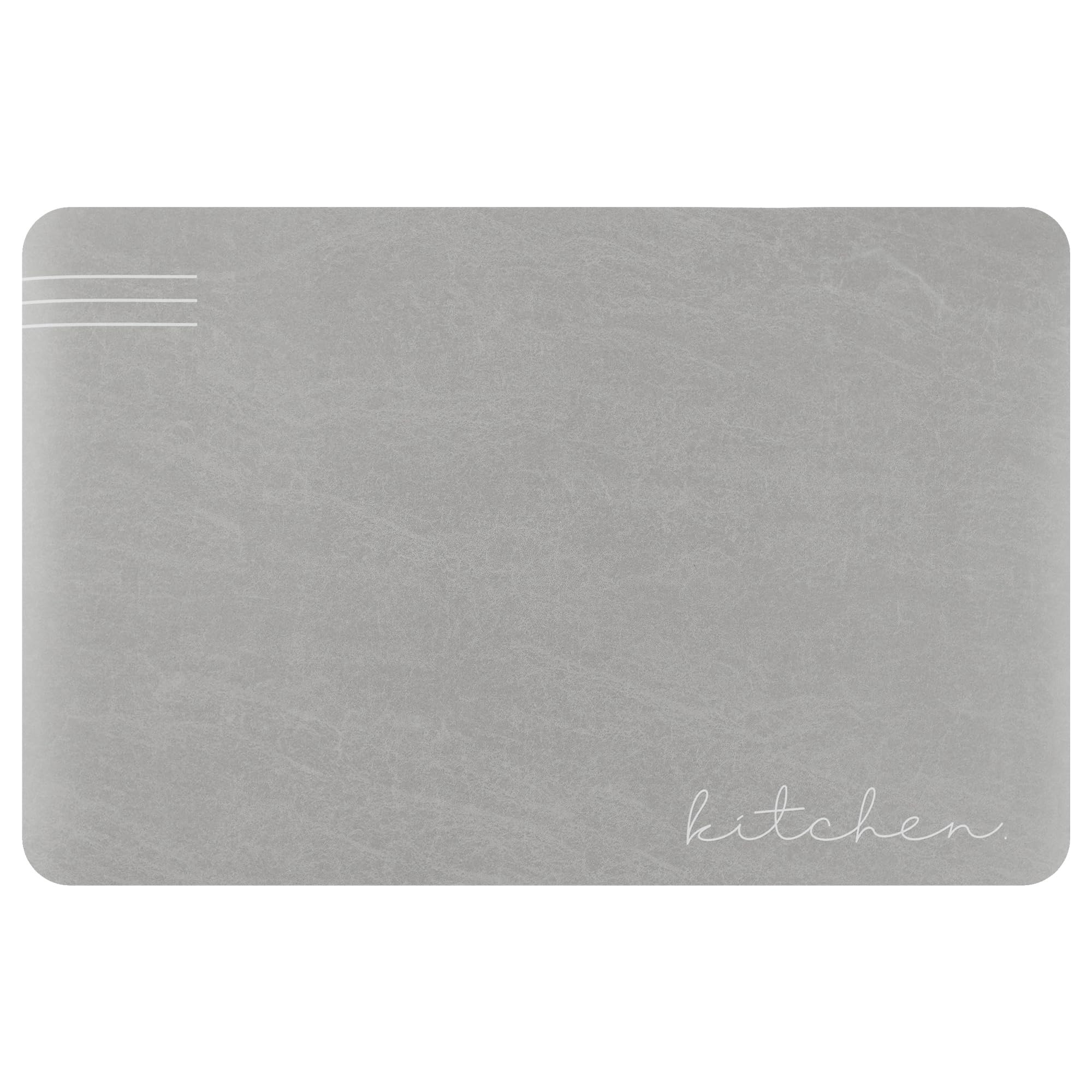 Uxcell Modern Anti Slip Kitchen Mat Set of 1 Non Skid Cushioned Kitchen Mats for Floor Waterproof Comfort Kitchen Mat Grey 45 x 70 cm