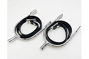 QualiTime English Equestrian Spurs with Straps for Women, Zinc Alloy Chrome Plated Bumper Spurs, Round Spurs with Rhinestone, 1 Pair