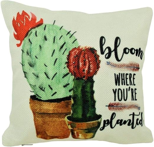 Amazon Com Uniikstuff Mini Bloom Where You Re Planted Pillow