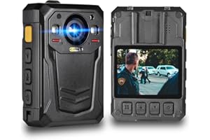 ponycam 1512P HD Body Camera with Electronic Image Stabilization,13H Record Time, Built-in 3600mAH Battery, Police Body Camera with Audio Record, Night Vision for Law Enforcement(64G)