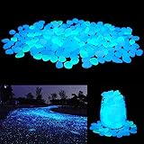 UNIME Glow in The Dark Garden Pebbles Stones Rocks