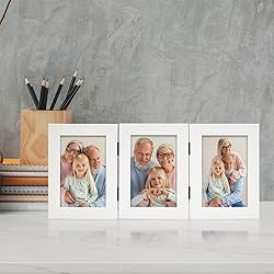 Frametory 4x6 Triple Picture Frames, Trifold Photos