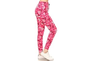Leggings Depot Women's Popular Print High Waist Premium Jogger Track Pants(S-3X) BAT1