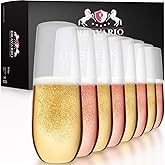 Bravario Plastic Champagne Flutes, Heavy Duty Unbreakable Stemless Tritan Glasses, BPA-free, Reusable, 8.5 oz, Set of 8