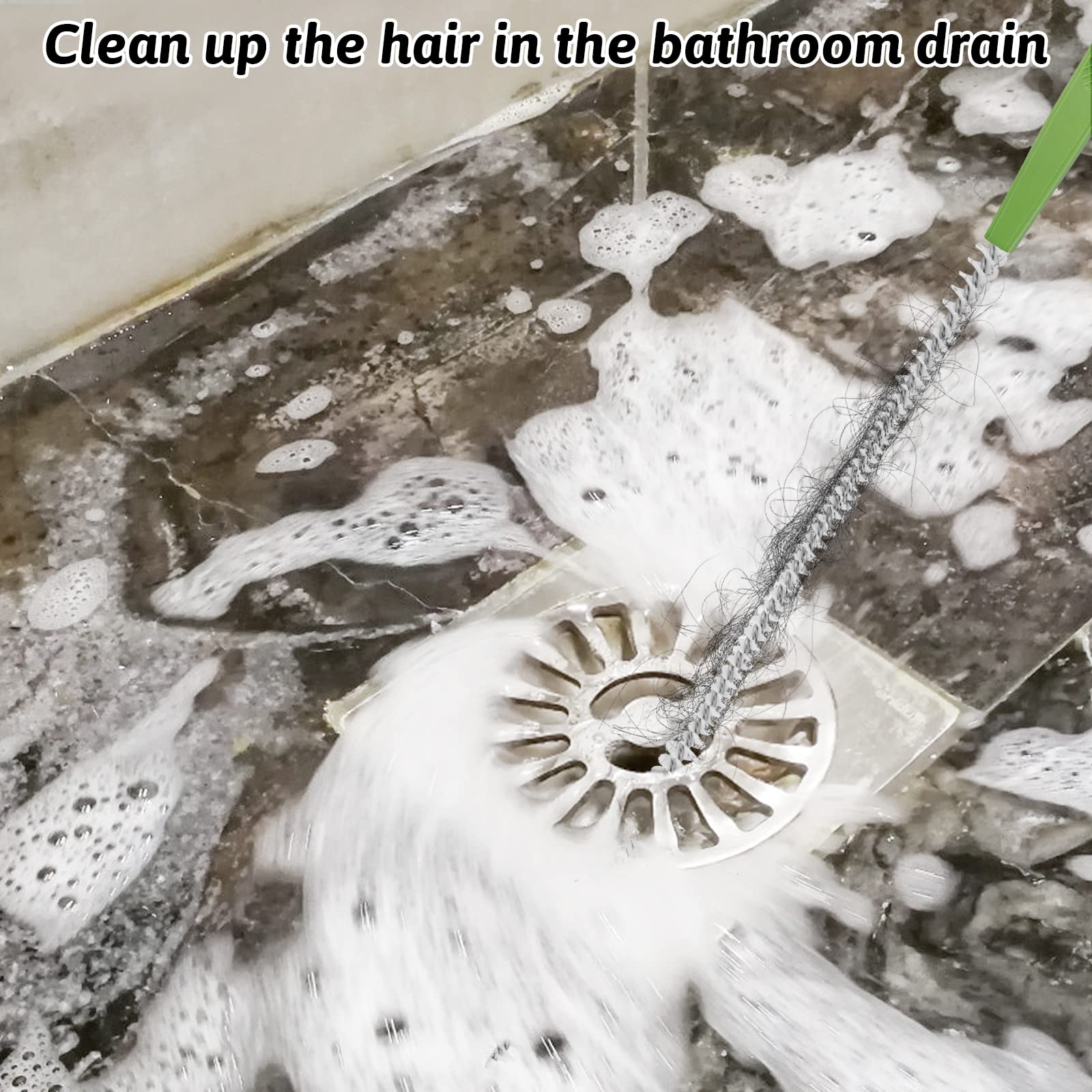 Sewer Drain Brush, Drain Clog Remover, 19.7inch Flexible Long Pipe Snake Hair Clogs Catcher Cleaner Tool for Toilet, Kitchen Sink, Sewer Drain, Bathroom Tub