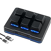 PCsensor 6 Key Mini Keypad Wireless USB Mechanical Gaming Macro Keyboard Customized Programmable OSU Keypad with RGB Led for PC Gaming OSU Office Work HID