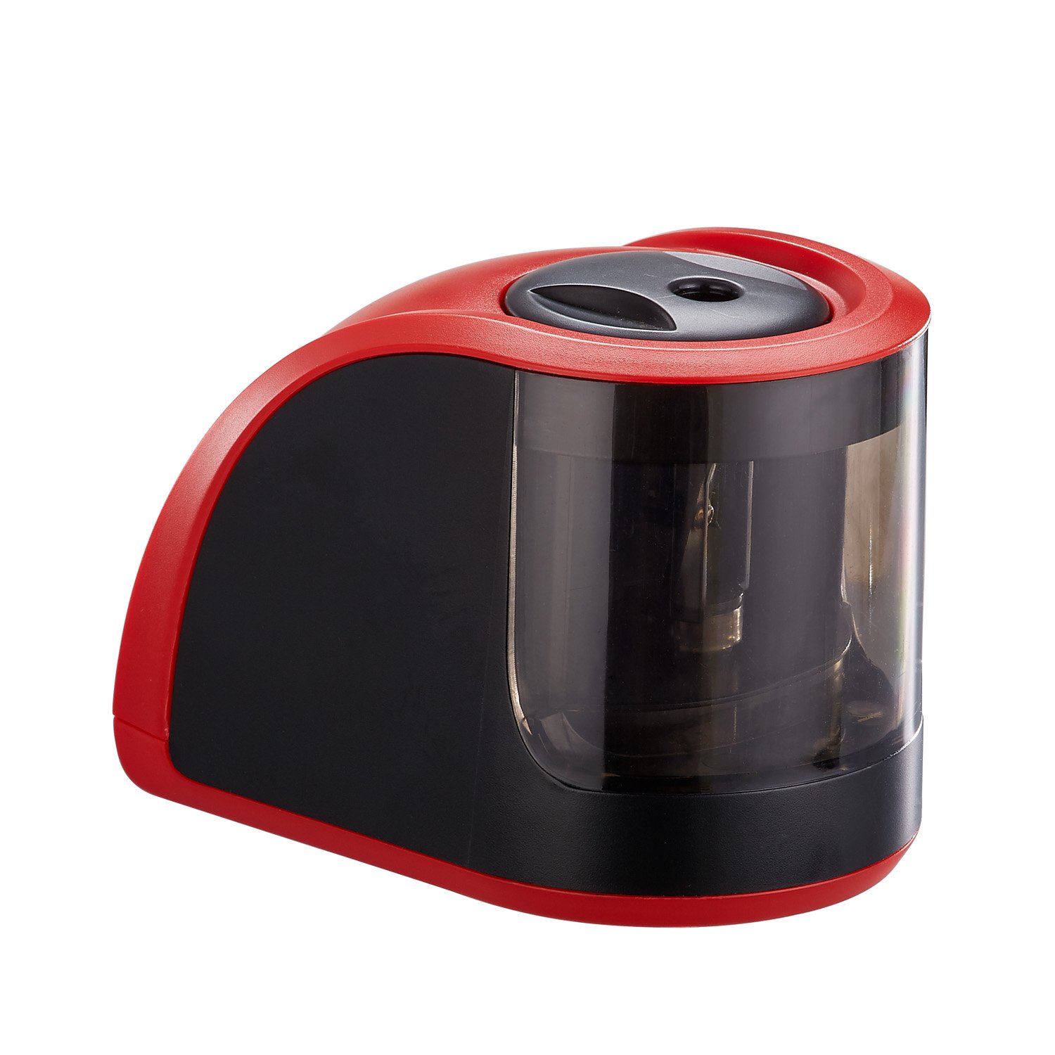 ProAid Portable Electric Pencil Sharpener - Powered by Batteries or Adapter - Perfect For Office, Kids, Artists, Red