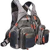 Waxaya Lightweight Fly Fishing Vest with Multi Pockets Adjustable Size Mesh Fishing Backpack for Men and Women