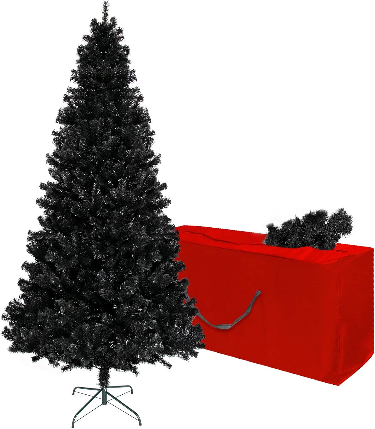 Trees - CRSTAFU 4ft Black Artificial Halloween Tree, Christmas Tree with 450 Branch Tips, Xmas Tree with Fold-Able Base Stand, Premium North Valley Spruce for Home, Office, Shop Decoration