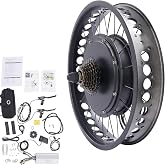 2000W 48V Ebike Conversion Kit, 20x4 Fat Tire Rear Hub Motor, Brushless Gearless Electric Bike Kit with LCD Display PAS for Snow Sand Bike