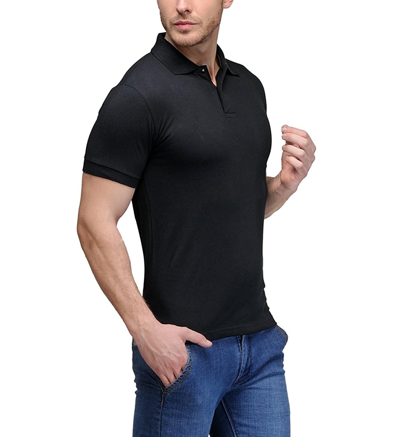 kalpit creations men's cotton plain polo collar half sleeve t-shirt (kalpit_polo_coller)