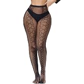 XIUSEMY Women Sexy Tights Fishnet Stockings High Waist Fishnet Pantyhose | Women Patterned Sexy Tights for Halloween Cosplay Outfits One Size